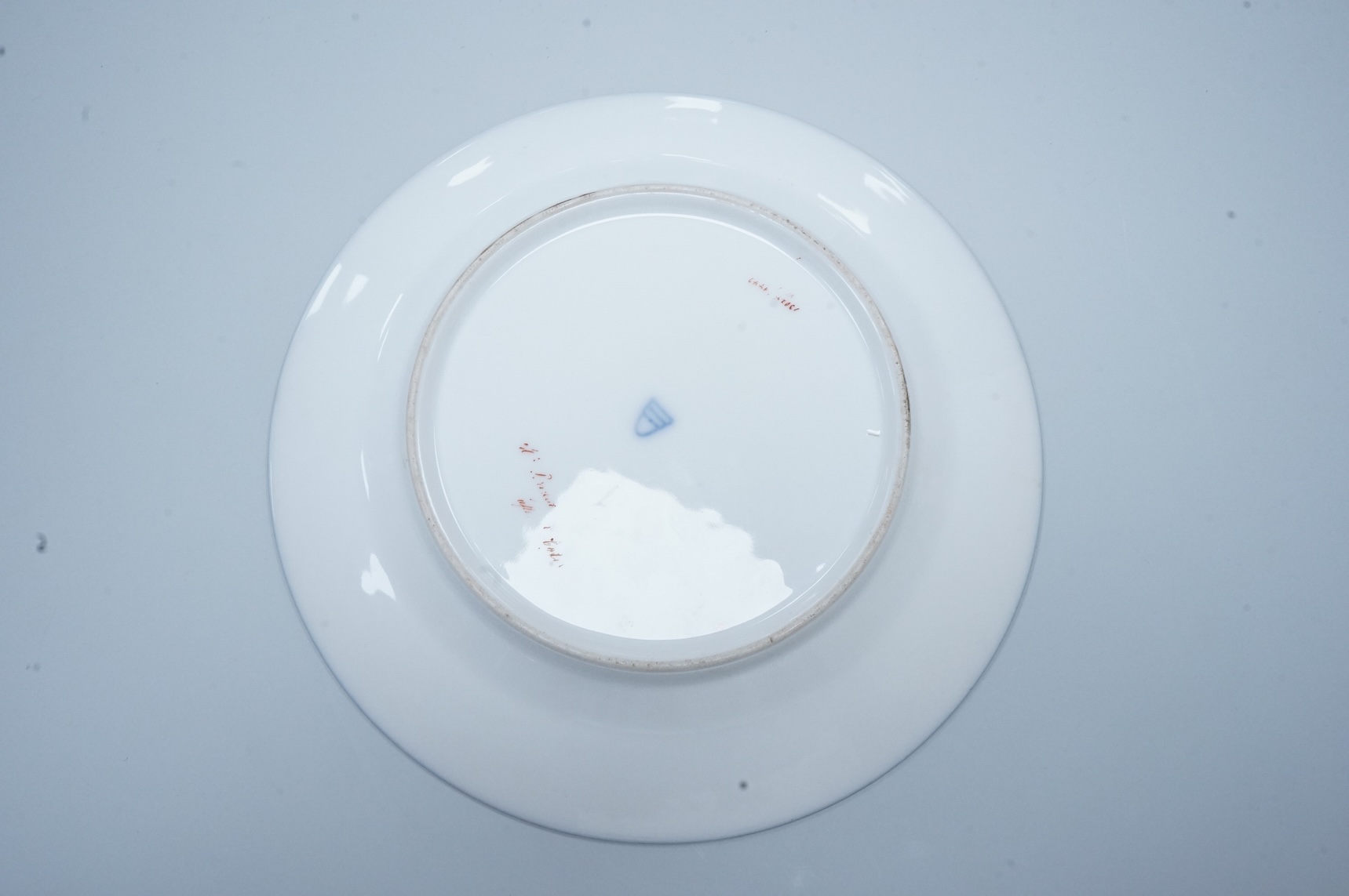 A Vienna style cabinet plate, c.1900, painted with Lady Frances Bridges after the portrait by James Watson, signed Dietrich, 24cm in diameter